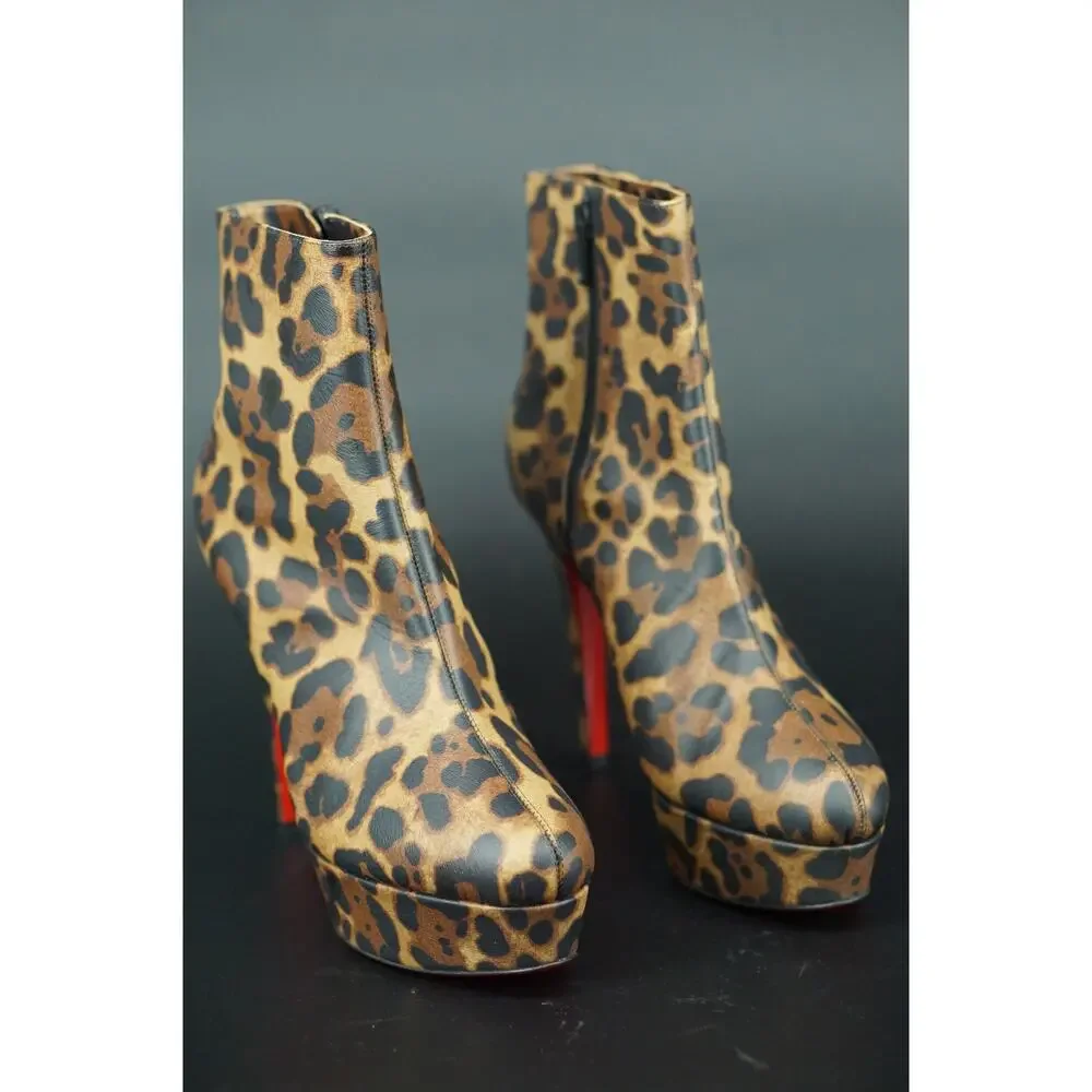 Christian Louboutin Bianca Bootie Size 39 NIB $1295 Leopard 120MM Platform